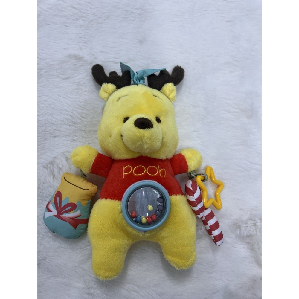 Disney Baby Winnie the Pooh Candy Cane Activity Toy Holiday Christmas Soft Plush